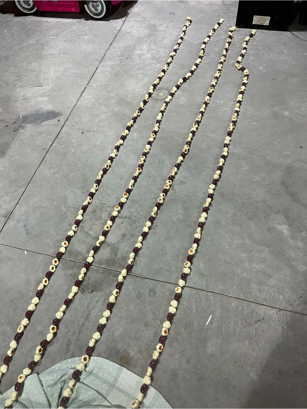 White and Maroon Berry Garland String for Party and Holiday Decor